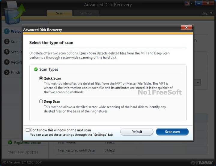 Systweak Advanced Disk Recovery 2 One Click Download Link