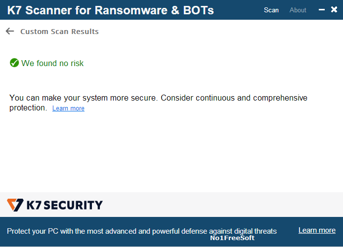K7 Scanner for Ransomware Free Download