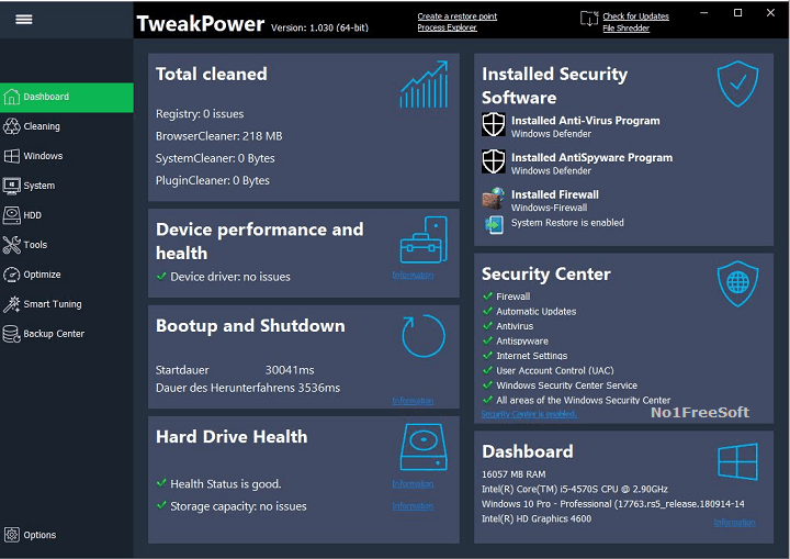 TweakPower 2.045 download the new version for windows